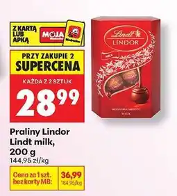 Biedronka Praliny Lindor Lindt milk, 200 g oferta