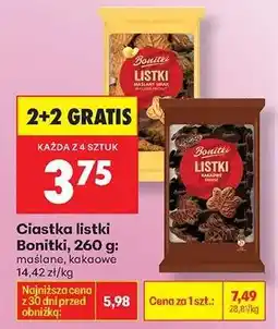 Biedronka Ciastka listki Bonitki, 260 g oferta