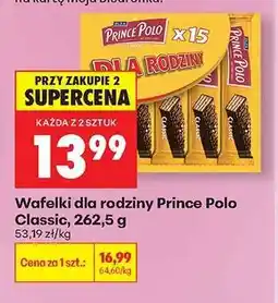 Biedronka Wafelki dla rodziny Prince Polo Classic 262,5 g oferta