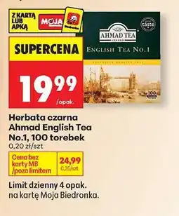 Biedronka Herbata czarna Ahmad English Tea No.1, 100 torebek oferta
