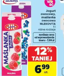 Carrefour Mlekpol Jogurt/Maślanka Mlekovita oferta