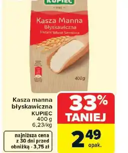 Carrefour Kasza manna błyskawiczna Kupiec oferta
