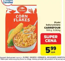 Carrefour Płatki kukurydziane Carrefour oferta