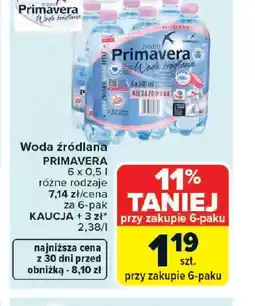 Carrefour Primavera Woda źródlana oferta