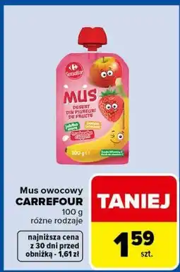 Carrefour Express Mus owocowy CARREFOUR 100 g różne rodzaje oferta