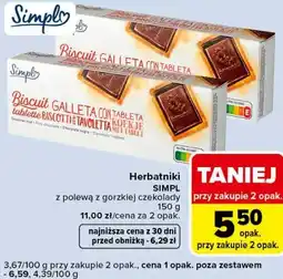 Carrefour Express Herbatniki SIMPL z polewą z gorzkiej czekolady oferta