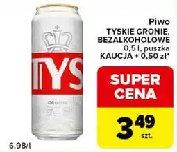 Carrefour Express Piwo TYSKIE GRONIE, BEZALKOHOLOWE puszka oferta
