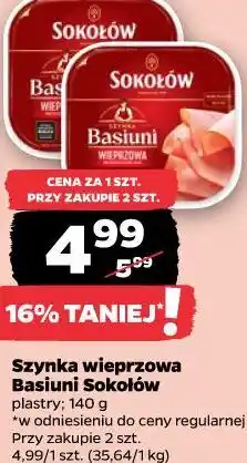 Netto Szynka wieprzowa Basiuni Sokołów oferta