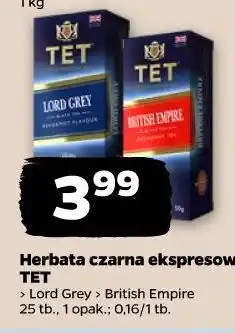 Netto Herbata czarna ekspresowa TET Lord Grey British Empire oferta