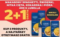 Netto MAKARONY SPAGHETTI, ŚWIDERKI, NITKA CIĘTA, KOKARDKA I PIÓRA 400 G LUBELLA oferta