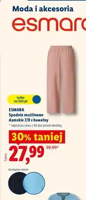 Lidl Spodnie muślinowe damskie 7/8 z bawełny oferta