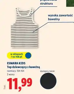 Lidl Top dziewczęcy z bawełną oferta