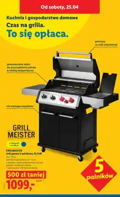 Lidl Grill gazowy 5-palnikowy 19,7kW oferta