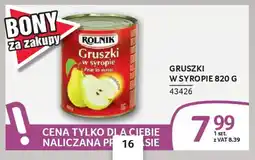 Selgros Gruszki w syropie oferta