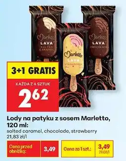 Biedronka Lody na patyku z sosem Marletto, 120 ml oferta