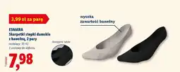 Lidl ESMARA Skarpetki stopki damskie z bawełną, 2 pary oferta