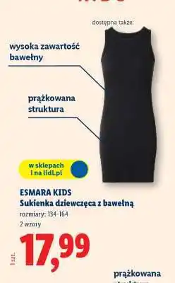 Lidl ESMARA KIDS Sukienka dziewczęca z bawełną oferta