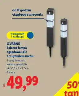 Lidl LIVARNO Solarna lampa ogrodowa LED z czujnikiem ruchu oferta