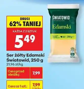 Biedronka Ser żółty Edamski Światowid 250 g oferta