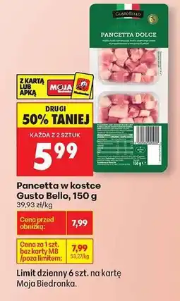 Biedronka Pancetta w kostce Gusto Bello, 150 g oferta