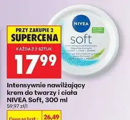 Biedronka Intensywnie nawilżający krem do twarzy i ciała NIVEA Soft, 300 ml oferta