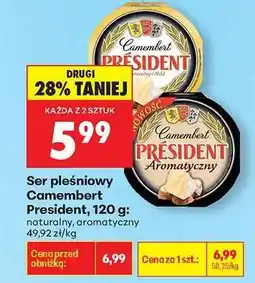 Biedronka Ser pleśniowy Camembert President, 120 g oferta