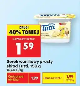 Biedronka Serek waniliowy prosty skład Tutti 150 g oferta