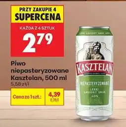 Biedronka Piwo niepasteryzowane Kasztelan, 500 ml oferta