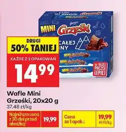 Biedronka Wafle Mini Grześki, 20x20 g oferta