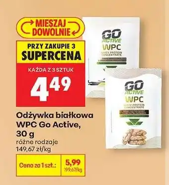 Biedronka Odżywka białkowa WPC go Active, 30 g oferta