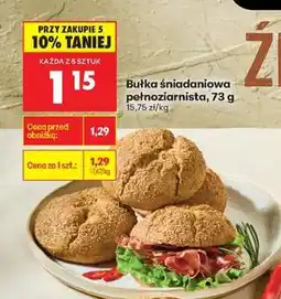 Biedronka Bułka śniadaniowa pełnoziarnista, 73 g oferta
