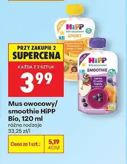 Biedronka Mus owocowy / smoothie HiPP Bio, 120 ml oferta