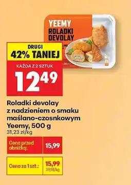 Biedronka Roladki devolay z nadzieniem o smaku maślano-czosnkowym Yeemy, 500 g oferta