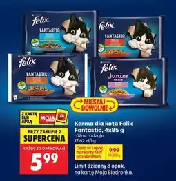 Biedronka Karma dla kota Felix Fantastic 4x85 g oferta