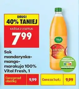 Biedronka Sok mandarynka-mango-marakuj 100% Vital Fresh, 1 oferta