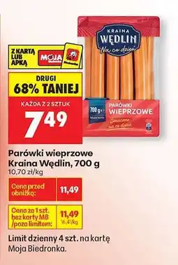 Biedronka Parówki wieprzowe Kraina Wędlin 700 g oferta