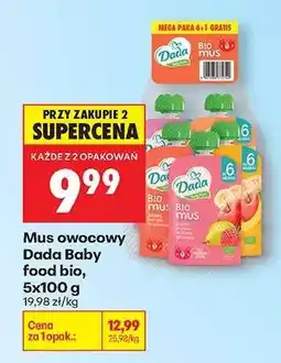 Biedronka Mus owocowy Dada Baby food bio , 5x100 g oferta