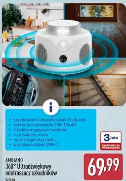 ALDI 360° Ultradźwiękowy odstraszacz szkodników AMBIANO oferta