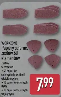 ALDI WORKZONE Papiery ścierne, zestaw 60 elementów oferta