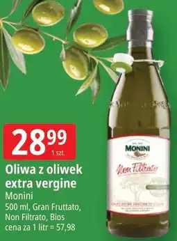 E.Leclerc Oliwa z oliwek extra vergine Monini 500 ml, Gran Fruttato, Non Filtrato, Bios oferta