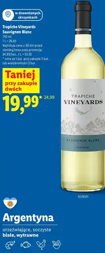 Lidl Trapiche Vineyards Sauvignon Blanc oferta