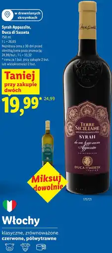 Lidl Syrah Appassite, Duca di Sasseta oferta