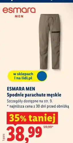 Lidl ESMARA MEN Spodnie parachute męskie oferta