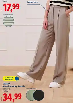 Lidl Esmara Spodnie wide leg damskie oferta