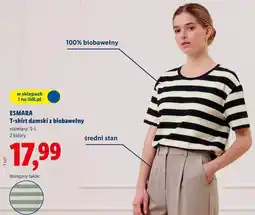 Lidl Esmara T-shirt damski z biobawełny oferta