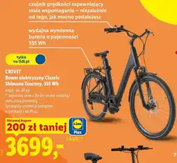 Lidl CRIVIT Rower elektryczny Classic Shimano Tourney, 355 Wh oferta