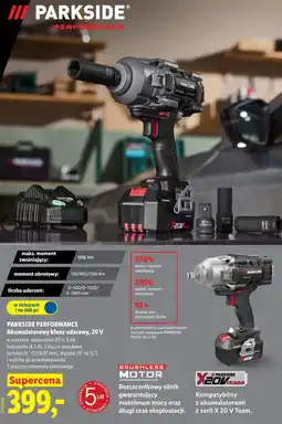 Lidl Akumulatorowy klucz udarowy, 20 V PARKSIDE PERFORMANCE oferta