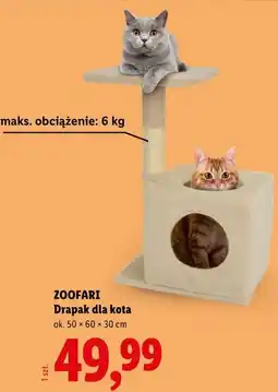 Lidl ZOOFARI Drapak dla kota ok. 50 x 60 x 30 cm oferta