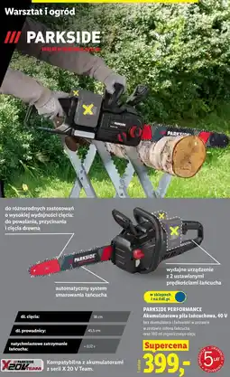 Lidl PARKSIDE PERFORMANCE Akumulatorowa piła łańcuchowa, 40 V oferta