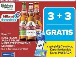 Carrefour Market Piwo KASZTELAN JASNE PEŁNE, NIEPASTERYZOWANE, MIODOWE oferta